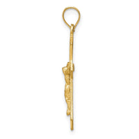 Load image into Gallery viewer, 14k Satin &amp; Diamond-cut Crucifix Charm
