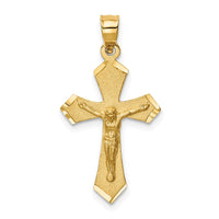 Load image into Gallery viewer, 14k Satin &amp; Diamond-cut Crucifix Charm
