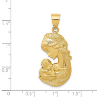 Load image into Gallery viewer, 14k Solid Satin Polished Mother Holding Child Charm
