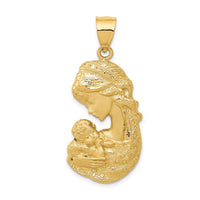 Load image into Gallery viewer, 14k Solid Satin Polished Mother Holding Child Charm
