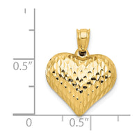 Load image into Gallery viewer, 14K Polished and Textured 3-D Heart Pendant
