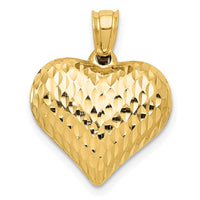 Load image into Gallery viewer, 14K Polished and Textured 3-D Heart Pendant
