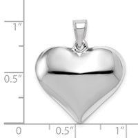 Load image into Gallery viewer, 14k White Gold Polished 3D Puffed Heart Pendant
