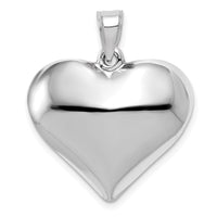 Load image into Gallery viewer, 14k White Gold Polished 3D Puffed Heart Pendant
