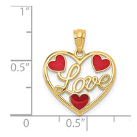 Load image into Gallery viewer, 14k Red Enameled LOVE Hearts Pendant
