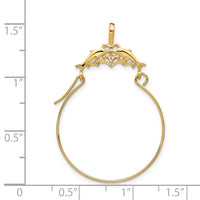 Load image into Gallery viewer, 14k Double Dolphins Charm Holder Pendant
