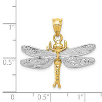 Load image into Gallery viewer, 14k Two-tone Dragonfly Pendant

