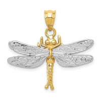 Load image into Gallery viewer, 14k Two-tone Dragonfly Pendant
