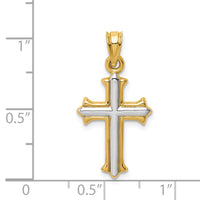 Load image into Gallery viewer, 14k w/Rhodium Reversible Hollow Cross Pendant
