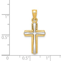 Load image into Gallery viewer, 14k w/Rhodium Cross Pendant
