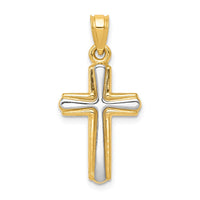 Load image into Gallery viewer, 14k w/Rhodium Cross Pendant
