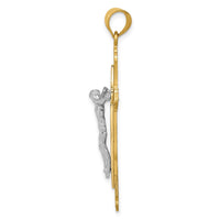 Load image into Gallery viewer, 14k Two-tone Crucifix Pendant
