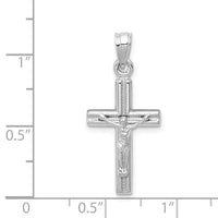 Load image into Gallery viewer, 14k White Gold Hollow Crucifix Pendant

