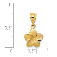 Load image into Gallery viewer, 14k Plumeria Floral Charm Pendant

