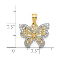Load image into Gallery viewer, 14K and Rhodium Buttterfly Charm
