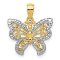 Load image into Gallery viewer, 14K and Rhodium Buttterfly Charm
