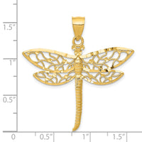 Load image into Gallery viewer, 14K Diamond-cut Dragonfly Pendant
