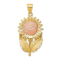 Load image into Gallery viewer, 14k Two-tone Sunflower Pendant
