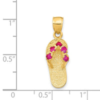 Load image into Gallery viewer, 14k  3D January/CZ Birthstone Flip Flop Pendant

