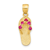 Load image into Gallery viewer, 14k  3D January/CZ Birthstone Flip Flop Pendant
