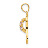 Load image into Gallery viewer, 14k  3D February/CZ Birthstone Flip Flop Pendant
