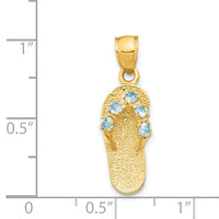Load image into Gallery viewer, 14k  3D March/CZ Birthstone Flip Flop Pendant
