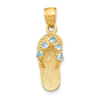 Load image into Gallery viewer, 14k  3D March/CZ Birthstone Flip Flop Pendant

