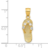 Load image into Gallery viewer, 14k  3D April/CZ Birthstone Flip Flop Pendant
