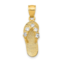 Load image into Gallery viewer, 14k  3D April/CZ Birthstone Flip Flop Pendant
