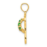 Load image into Gallery viewer, 14k  3D May/CZ Birthstone Flip Flop Pendant
