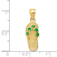 Load image into Gallery viewer, 14k  3D May/CZ Birthstone Flip Flop Pendant
