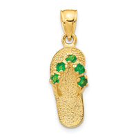 Load image into Gallery viewer, 14k  3D May/CZ Birthstone Flip Flop Pendant
