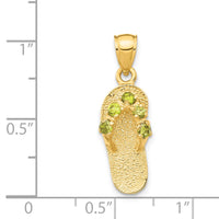 Load image into Gallery viewer, 14k  3D August/CZ Birthstone Flip Flop Pendant
