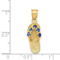 Load image into Gallery viewer, 14k  3D September/CZ Birthstone Flip Flop Pendant
