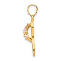 Load image into Gallery viewer, 14k  3D October/CZ Birthstone Flip Flop Pendant
