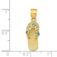 Load image into Gallery viewer, 14k  3D December/CZ Birthstone Flip Flop Pendant
