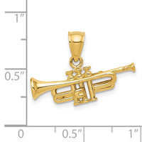Load image into Gallery viewer, 14K 3D Trumpet Pendant
