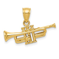 Load image into Gallery viewer, 14K 3D Trumpet Pendant
