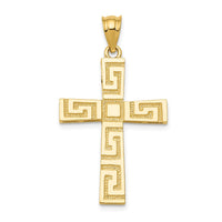 Load image into Gallery viewer, 14K Greek Key Cross Pendant
