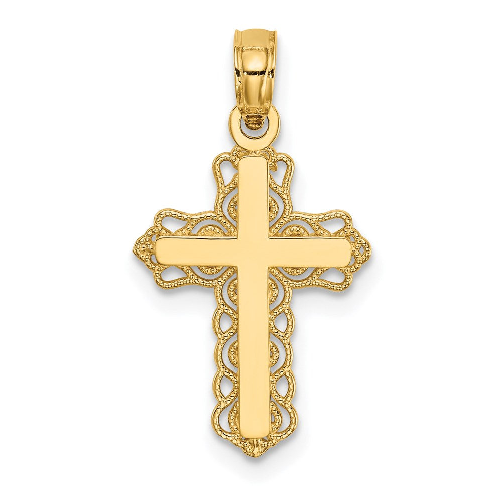 14k Budded Cross Charm