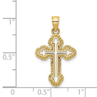 Load image into Gallery viewer, 14k Cut-out Budded Cross Charm
