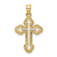 Load image into Gallery viewer, 14k Cut-out Budded Cross Charm
