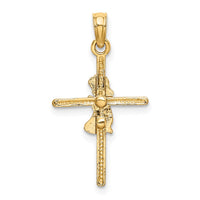 Load image into Gallery viewer, 14k Praying Girl Cross Charm
