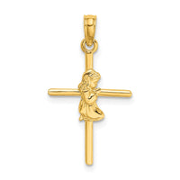 Load image into Gallery viewer, 14k Praying Girl Cross Charm
