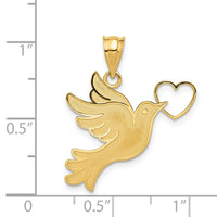Load image into Gallery viewer, 14K Dove w/Heart Pendant
