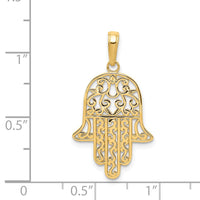 Load image into Gallery viewer, 14K Filigree Chamseh Pendant
