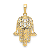 Load image into Gallery viewer, 14K Filigree Chamseh Pendant
