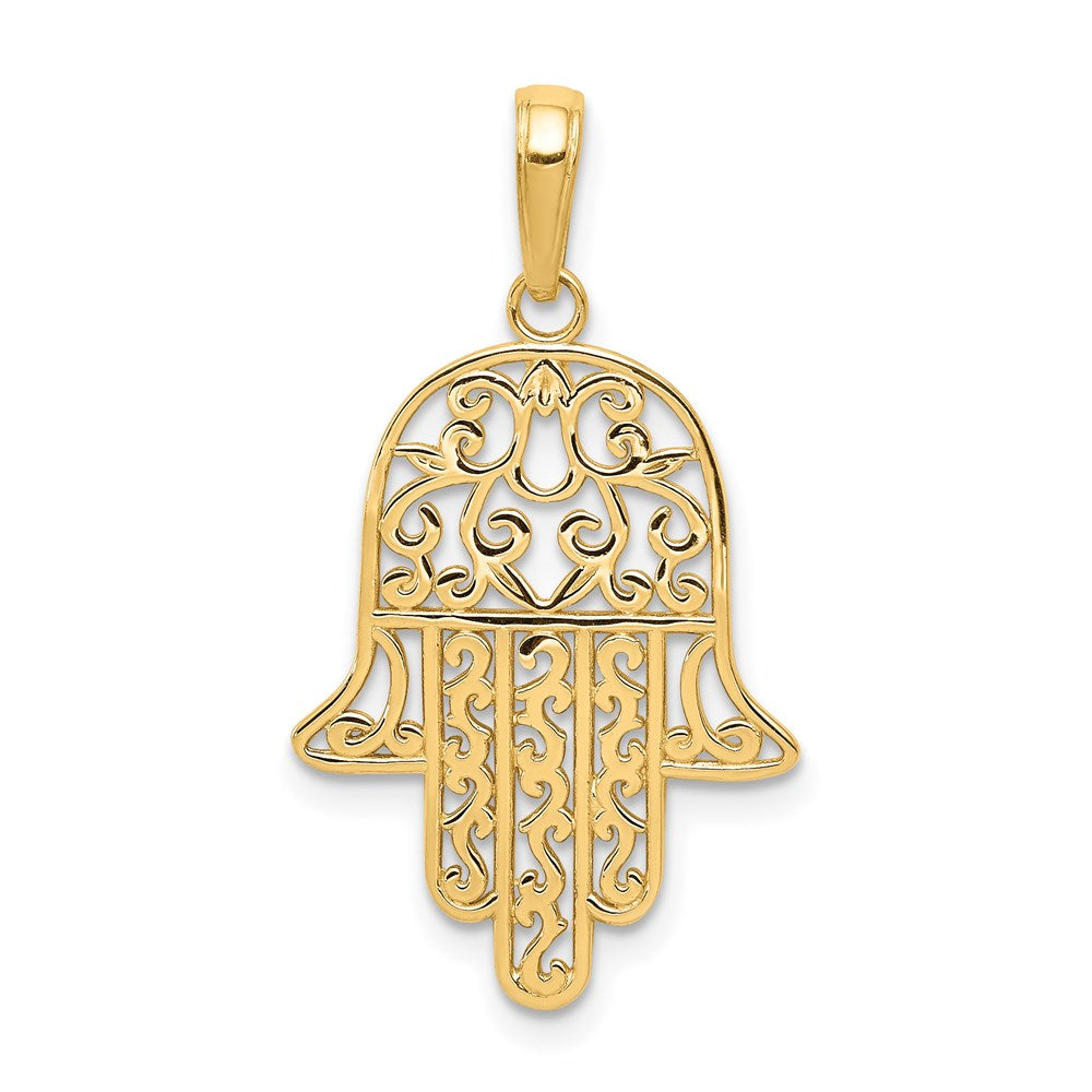 14K Filigree Chamseh Pendant