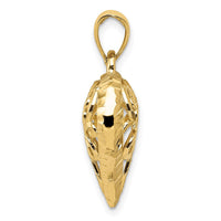 Load image into Gallery viewer, 14K Polished 3-D Filigree Puffed Heart Pendant
