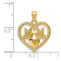 Load image into Gallery viewer, 14K Polished Doves in Heart Pendant
